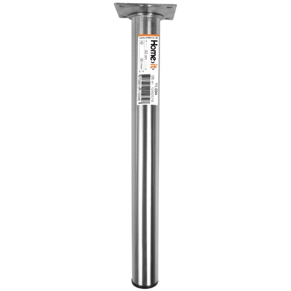Bordben 30 cm. - dia. 30 mm. - børstet stål