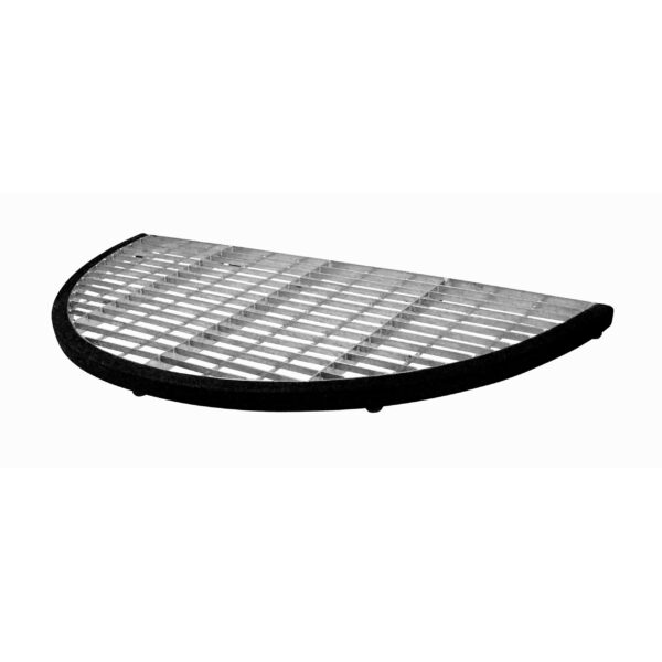 Home>it® halvrund trinrist med 6 stillesko 42 x 82 cm galvaniseret med sort ramme