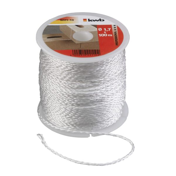 Einhell Kwb flettet murersnor nylon 1,7 mm x 100 meter hvid