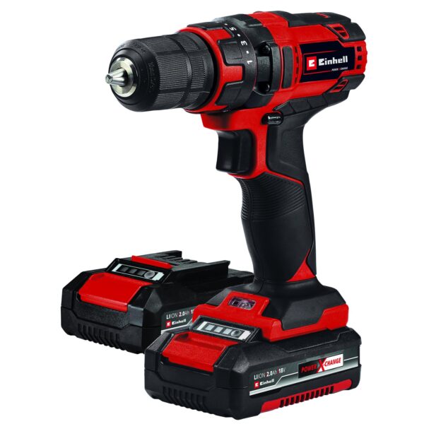 Einhell Einhell TC-CD 18/35 Li Akku boremaskine m/batteri 2x18V/2,0Ah og lader i kuffert med 39 tilbehørsdele