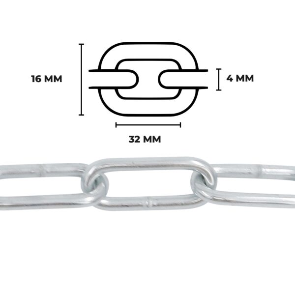 Svejst langleddet kæde - 5 meter (4 mm) - Image 4